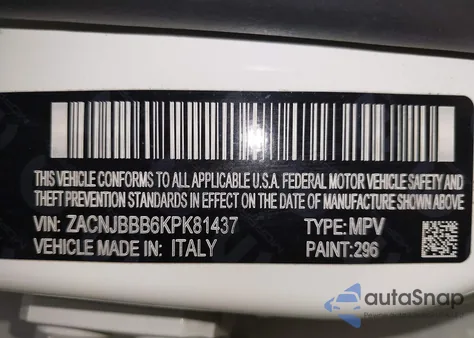 2019 Jeep Renegade Latitude 4X4 from USA, damaged, VIN ZACNJBBB6KPK81437
